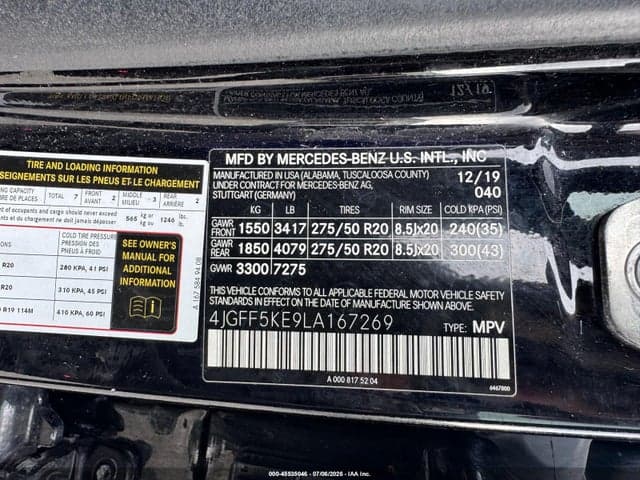 2020 MERCEDES-BENZ GLS 450 4MATIC 9