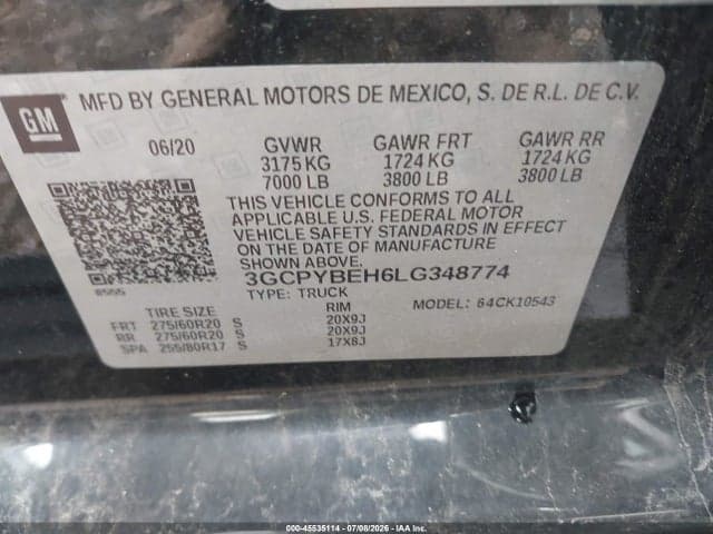 2020 CHEVROLET SILVERADO 1500 4WD SHORT BED CUSTOM 9