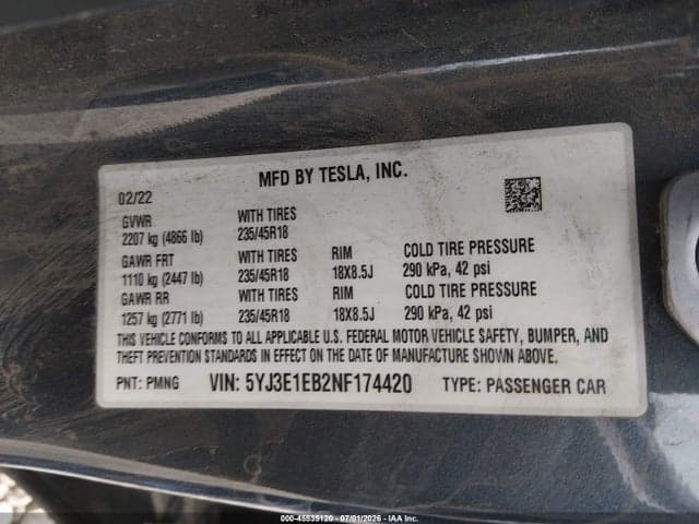 2022 TESLA MODEL 3 LONG RANGE DUAL MOTOR ALL-WHEEL DRIVE 9