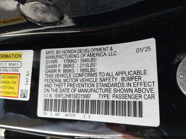 2025 HONDA CIVIC SEDAN SPORT 9