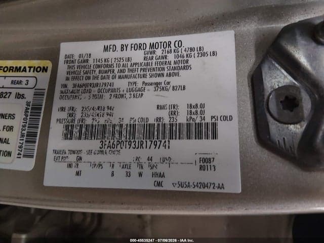 2018 FORD FUSION SE 9