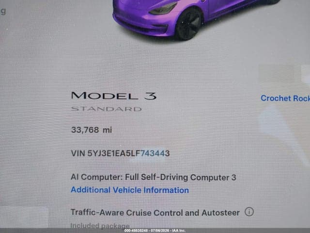 2020 TESLA MODEL 3 STANDARD RANGE PLUS REAR-WHEEL DRIVE/STANDARD RANGE REAR-WHEEL DRIVE 7