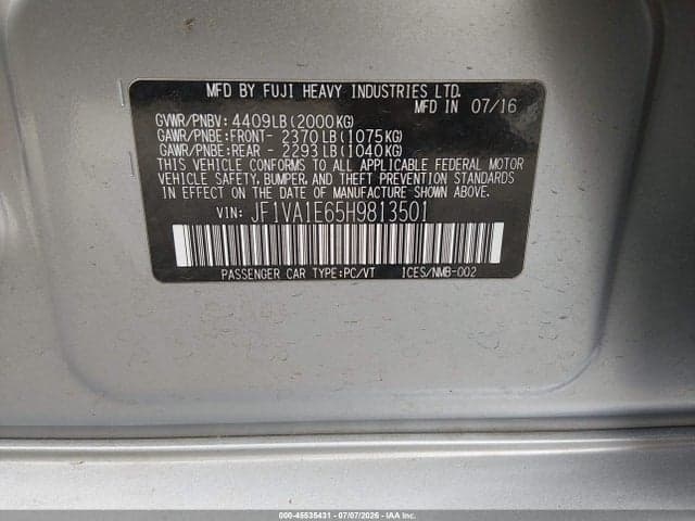 2017 SUBARU WRX PREMIUM 9