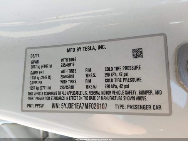 2021 TESLA MODEL 3 STANDARD RANGE PLUS REAR-WHEEL DRIVE 9