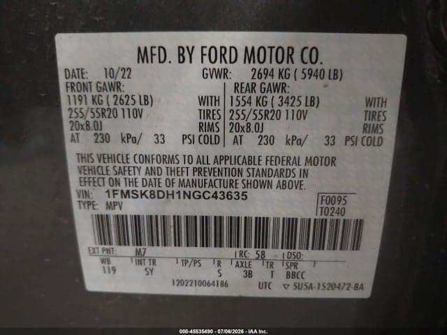 2022 FORD EXPLORER XLT 9