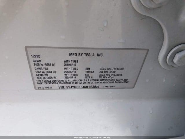 2021 TESLA MODEL Y LONG RANGE DUAL MOTOR ALL-WHEEL DRIVE 9