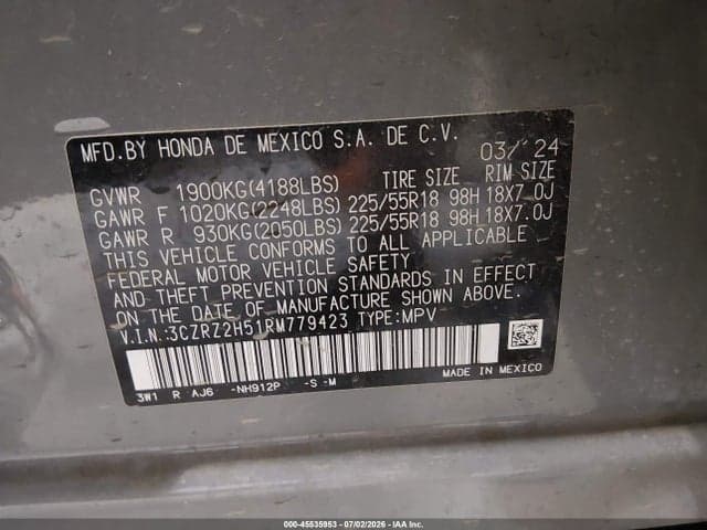 2024 HONDA HR-V 9