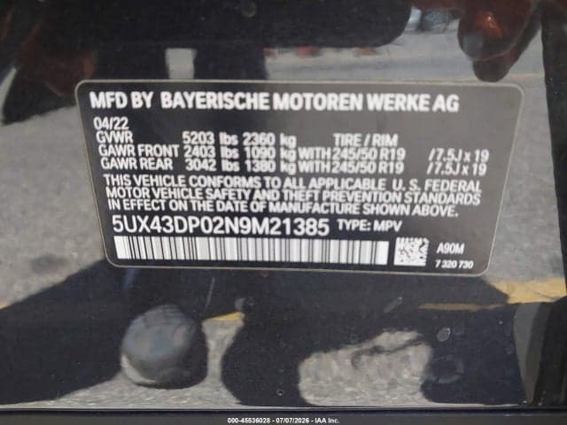 2022 BMW X3 SDRIVE30I 9