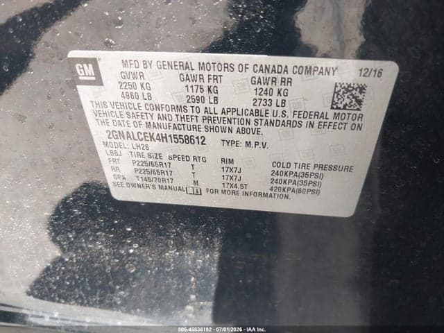 2017 CHEVROLET EQUINOX LT 9