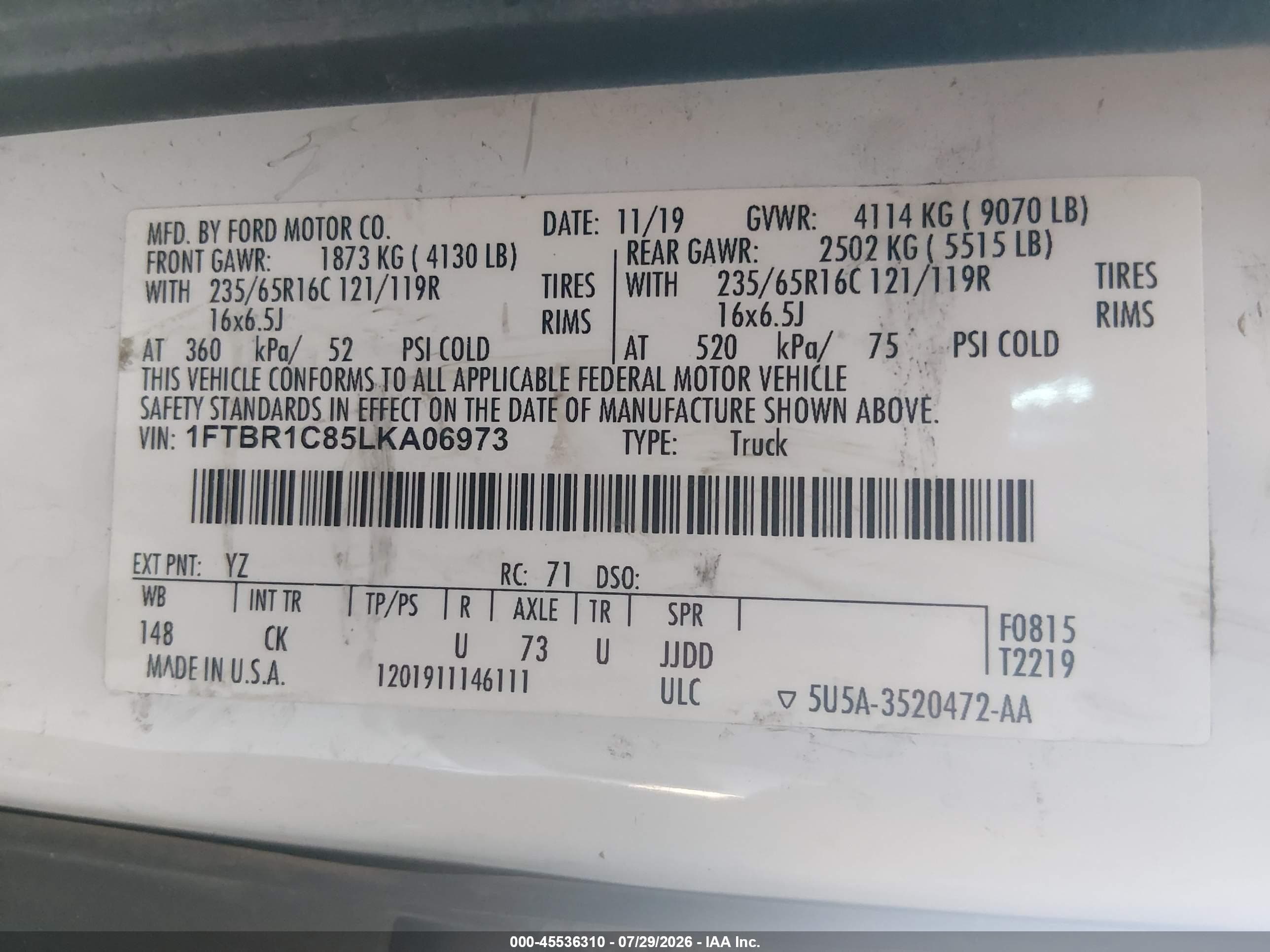 2020 FORD TRANSIT-250 9