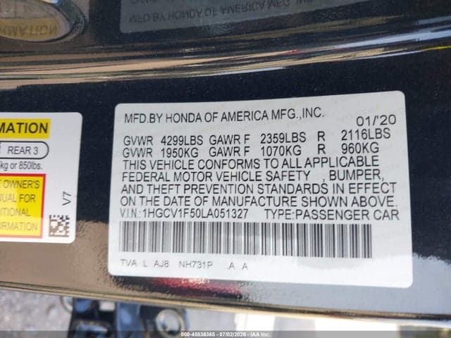 2020 HONDA ACCORD EX-L 9