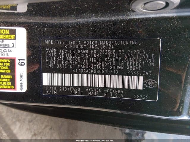2025 TOYOTA CAMRY LE 9