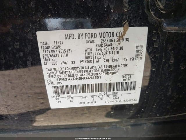 2022 FORD EXPLORER XLT 9