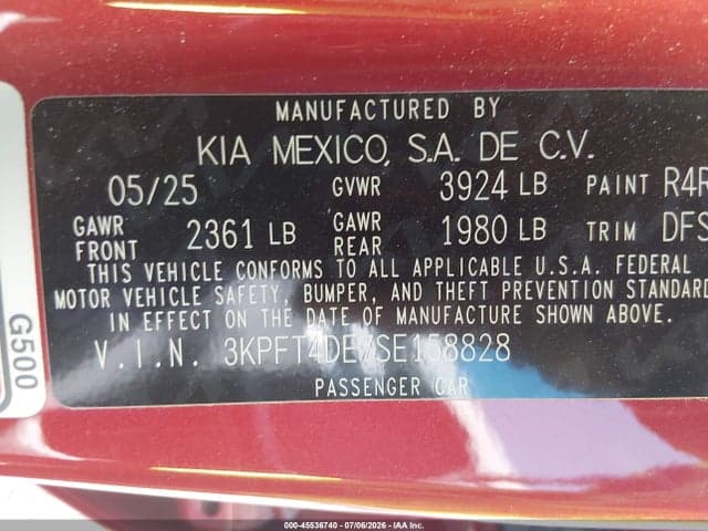 2025 KIA K4 LXS 9