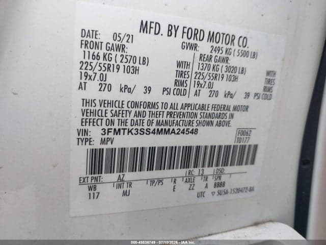 2021 FORD MUSTANG MACH-E PREMIUM 9