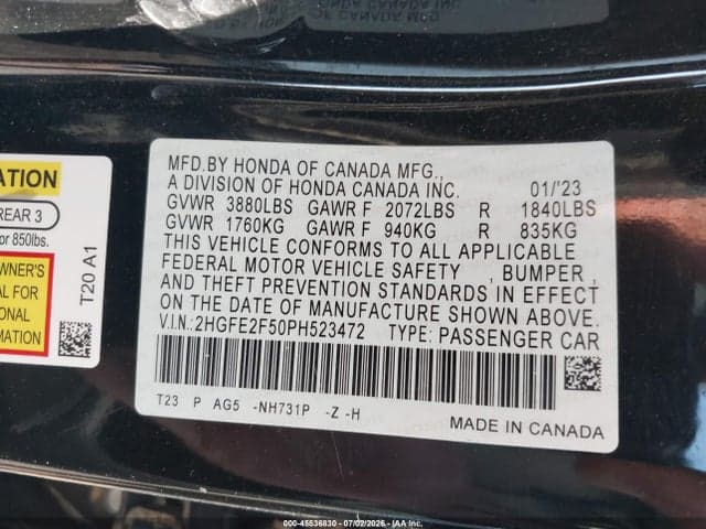 2023 HONDA CIVIC SPORT 9