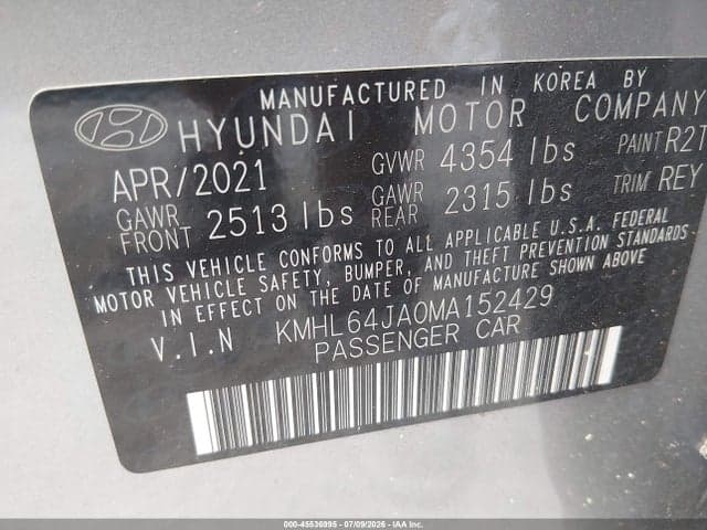 2021 HYUNDAI SONATA SEL 9