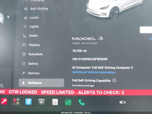 2018 TESLA MODEL 3 LONG RANGE/MID RANGE 8