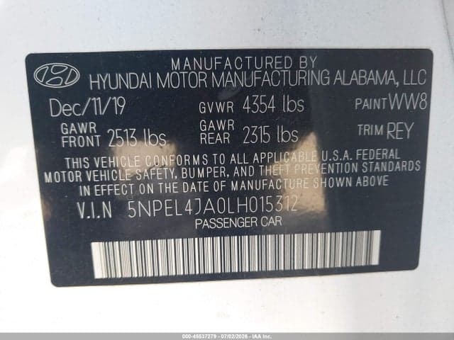 2020 HYUNDAI SONATA SEL 9