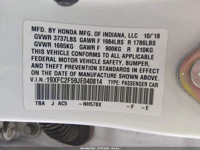 2018 HONDA CIVIC LX 9