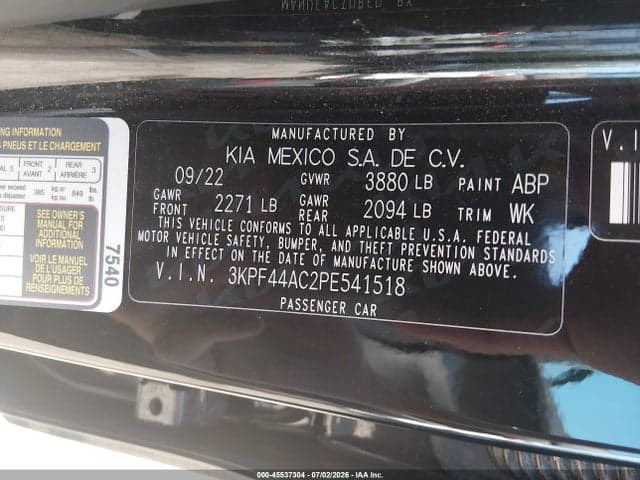 2023 KIA FORTE GT MANUAL 9