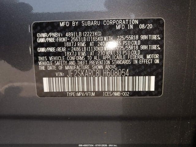 2020 SUBARU FORESTER SPORT 9
