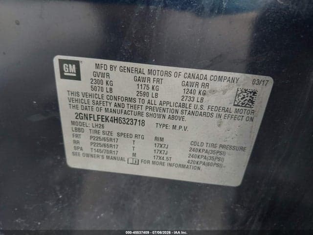 2017 CHEVROLET EQUINOX LT 9