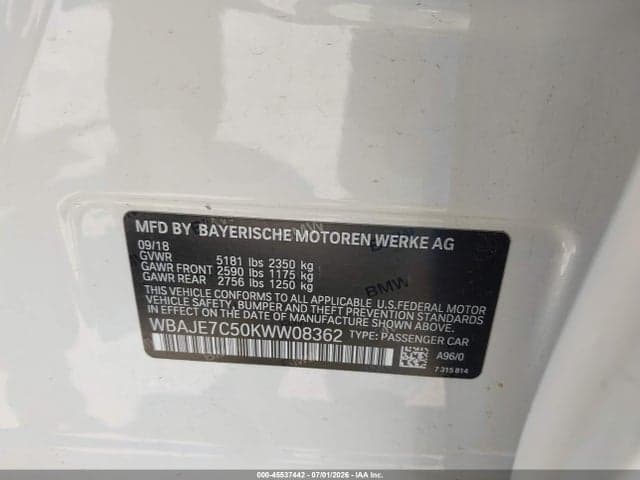 2019 BMW 540I XDRIVE 9
