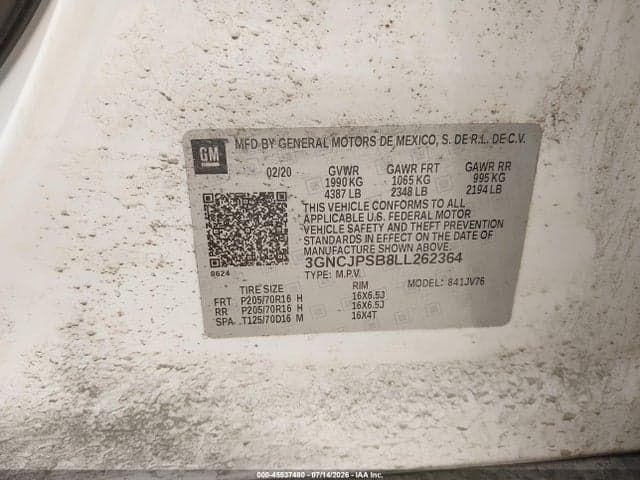 2020 CHEVROLET TRAX AWD LT 9