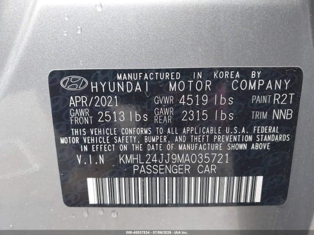 2021 HYUNDAI SONATA BLUE 9