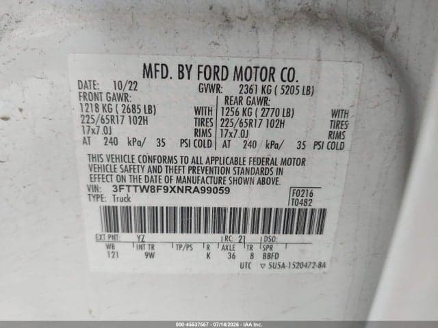 2022 FORD MAVERICK LARIAT/XL/XLT 9
