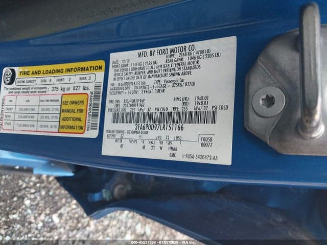 2020 FORD FUSION TITANIUM 9