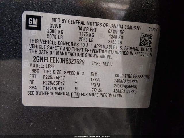 2017 CHEVROLET EQUINOX LS 9
