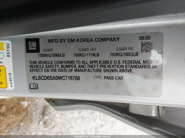 2021 CHEVROLET SPARK FWD 1LT AUTOMATIC 9