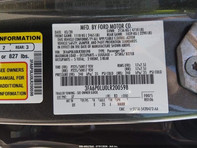 2020 FORD FUSION HYBRID SE 9