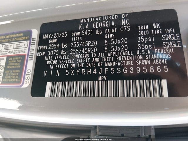 2025 KIA SORENTO EX 9