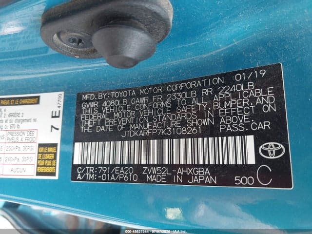 2019 TOYOTA PRIUS PRIME PREMIUM 9