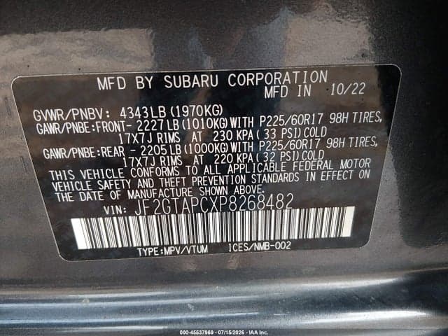 2023 SUBARU CROSSTREK PREMIUM 9