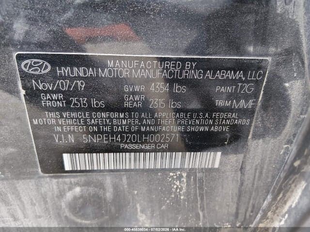 2020 HYUNDAI SONATA LIMITED 9