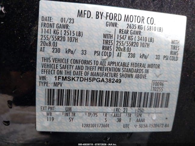 2023 FORD EXPLORER XLT 9