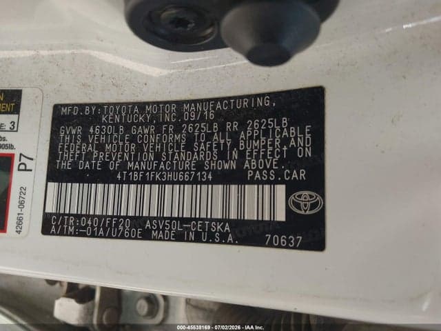 2017 TOYOTA CAMRY SE 9