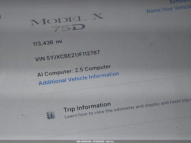2018 TESLA MODEL X 100D/75D/P100D 15
