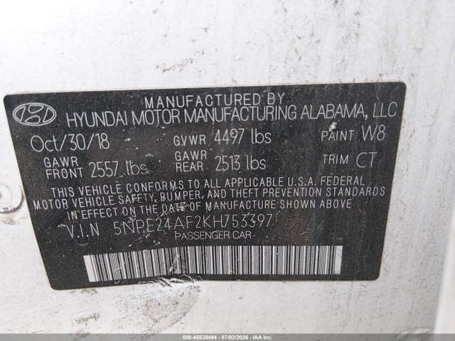 2019 HYUNDAI SONATA SE 9