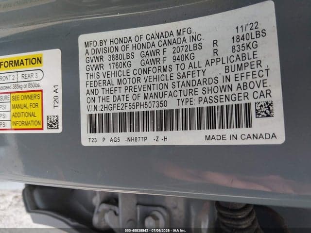 2023 HONDA CIVIC SPORT 9
