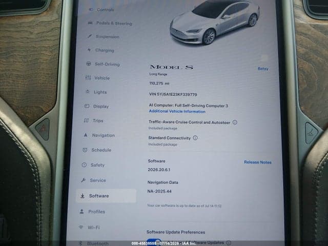 2019 TESLA MODEL S 100D/75D/LONG RANGE/STANDARD RANGE 7