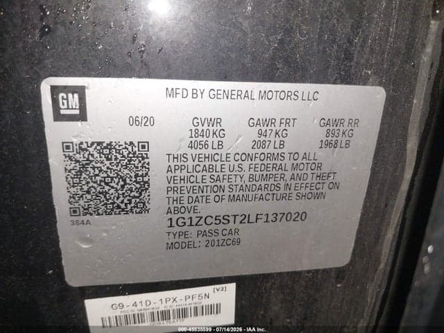 2020 CHEVROLET MALIBU FWD 1FL 9