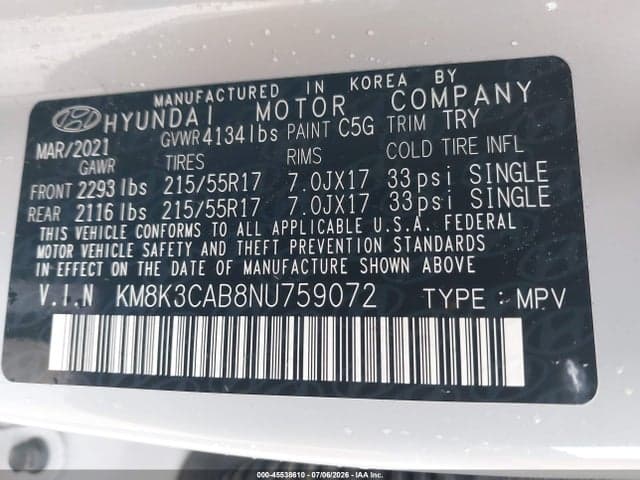2022 HYUNDAI KONA SEL 9