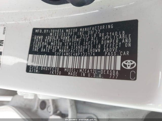 2022 TOYOTA COROLLA SE 9