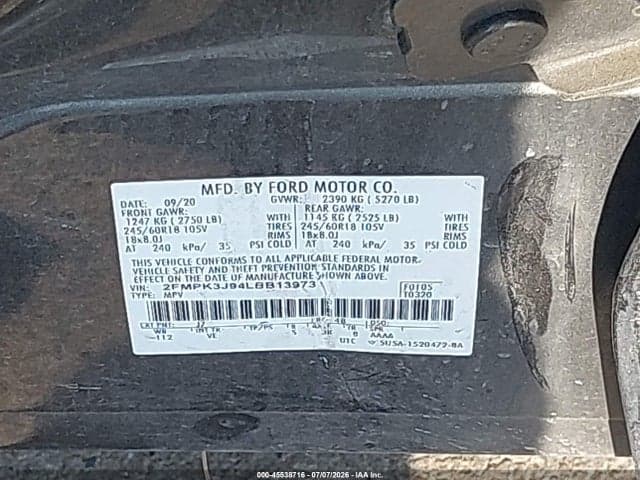 2020 FORD EDGE SEL 9