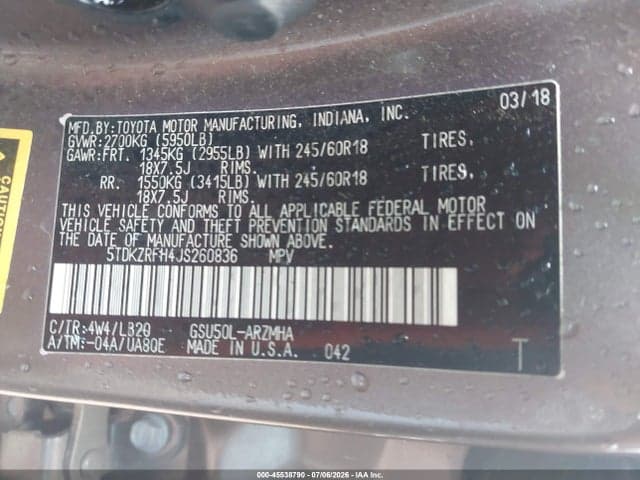 2018 TOYOTA HIGHLANDER XLE 9